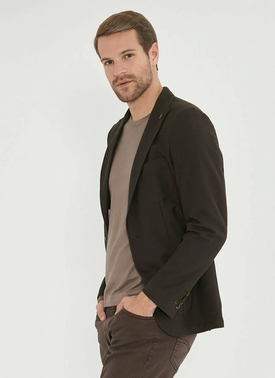 16883 Brown Slim Fit Jacket