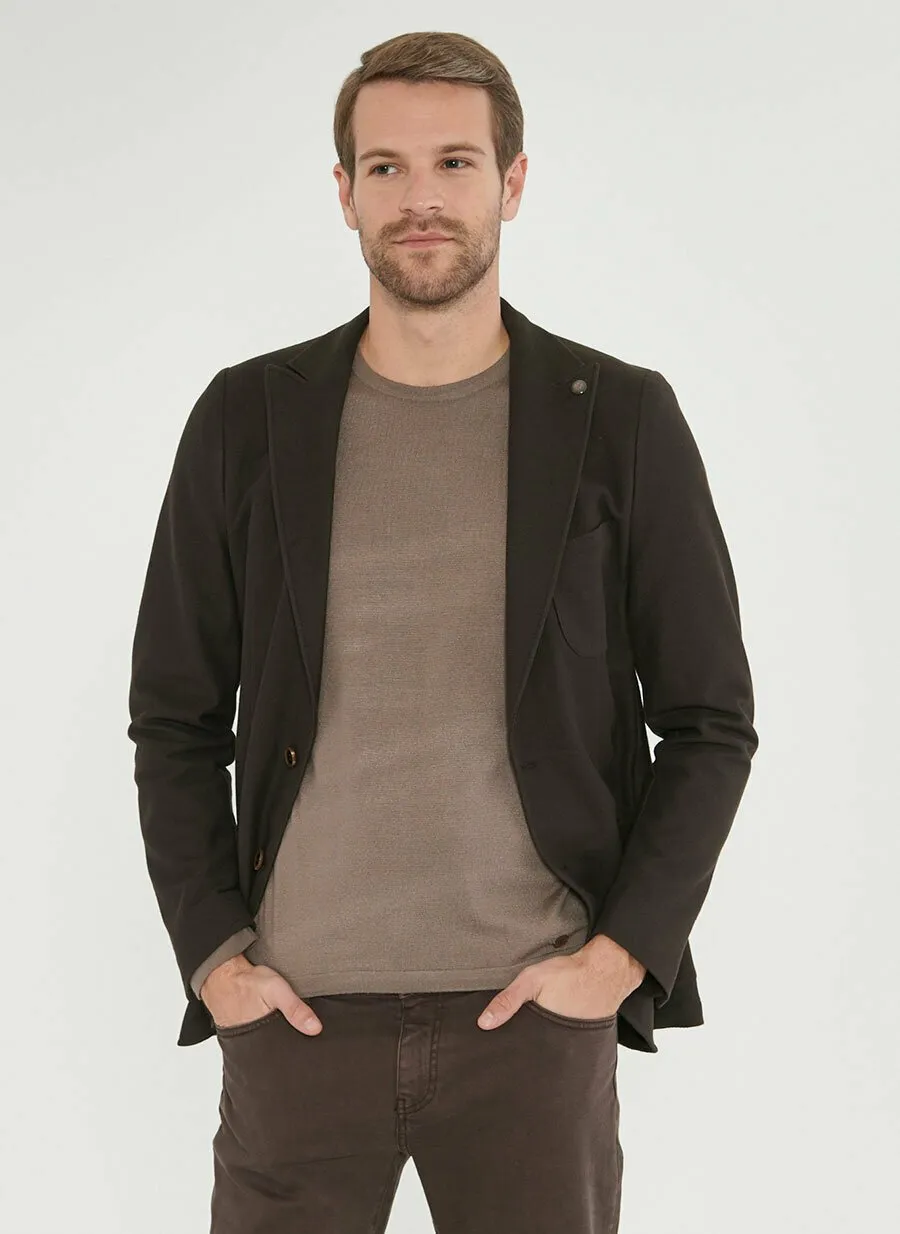 16883 Brown Slim Fit Jacket