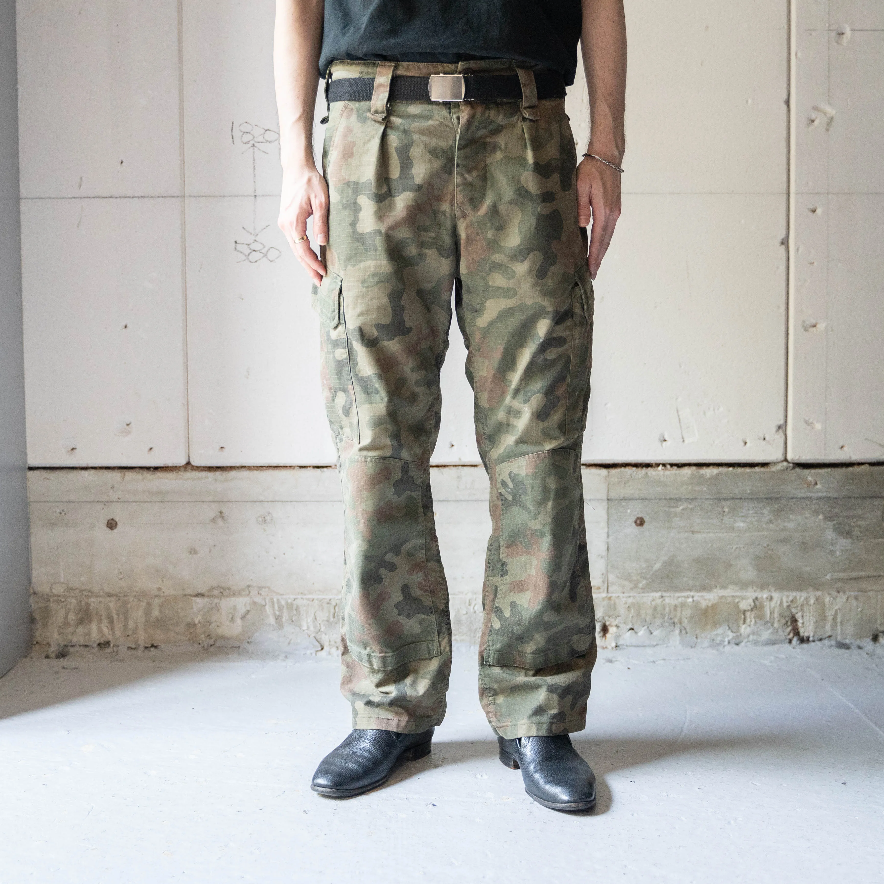 1990-00s Poland military pantera camouflage cargo pants