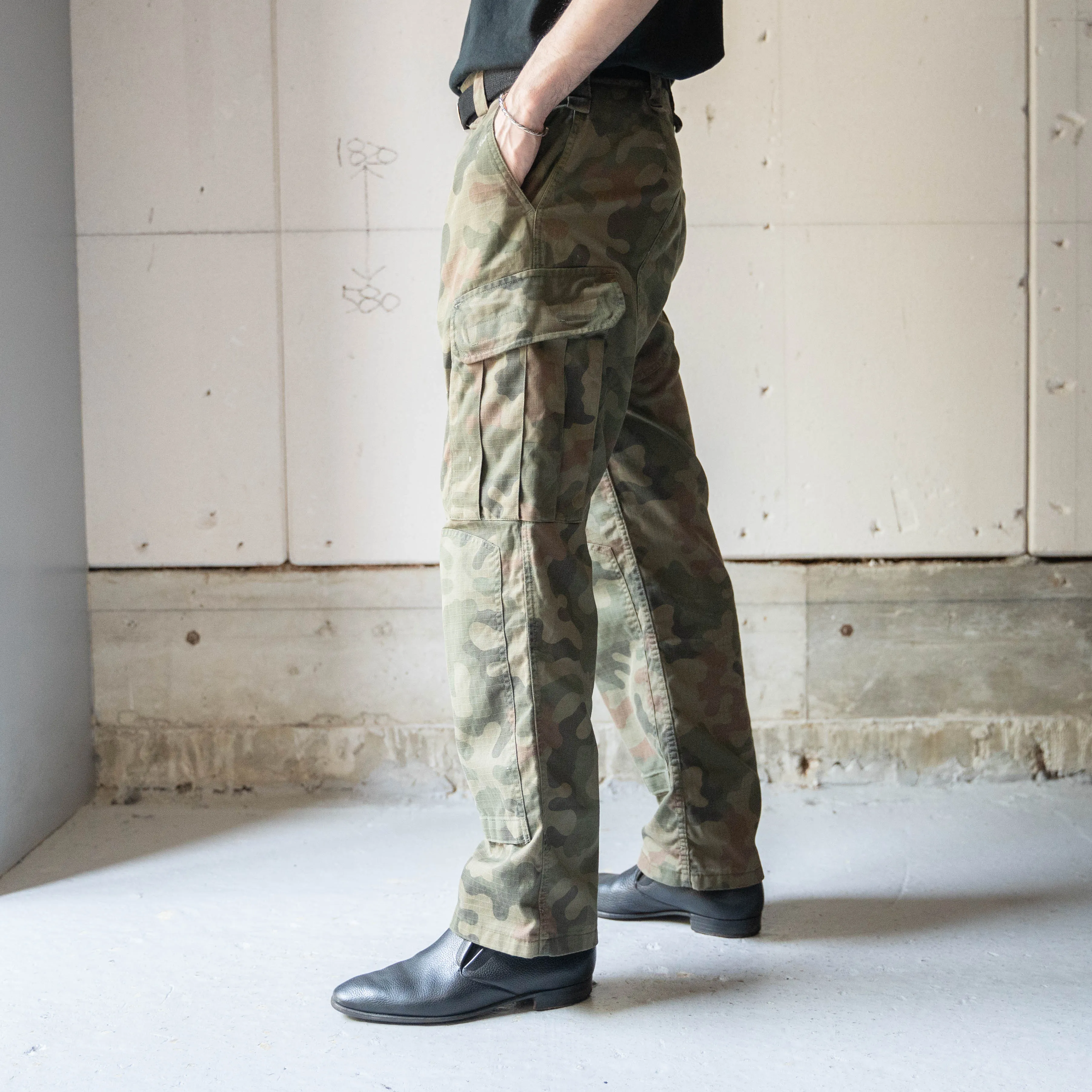 1990-00s Poland military pantera camouflage cargo pants