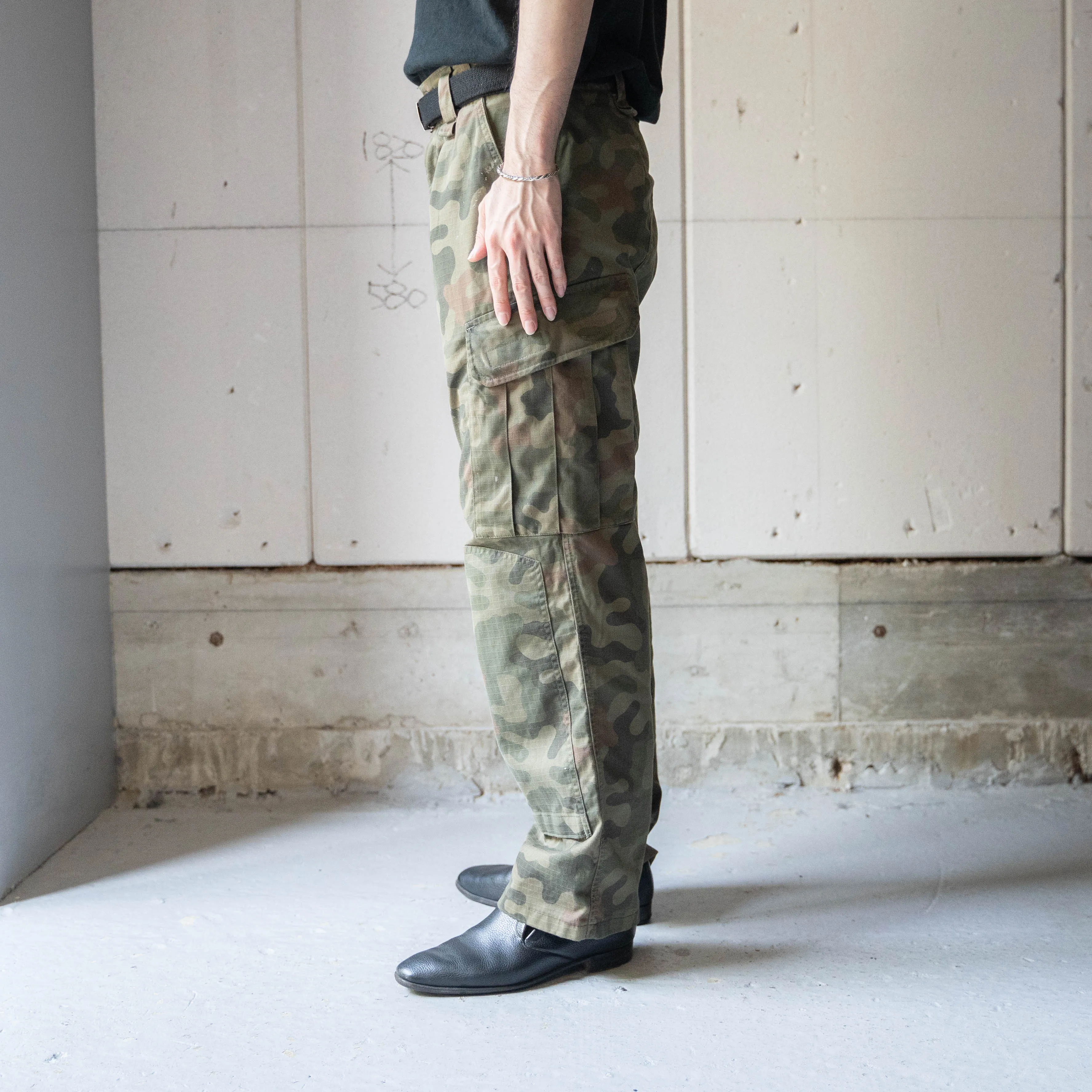 1990-00s Poland military pantera camouflage cargo pants