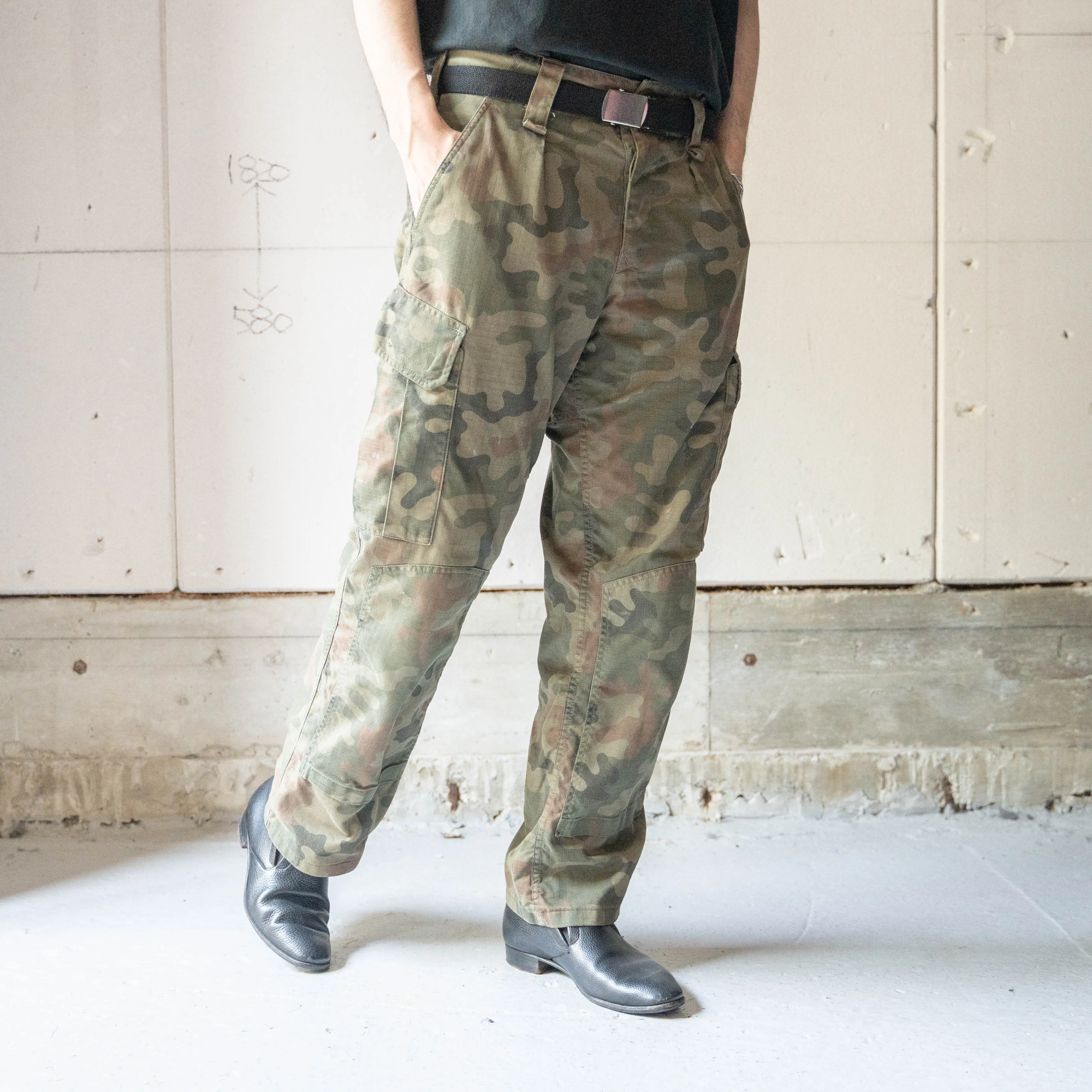 1990-00s Poland military pantera camouflage cargo pants