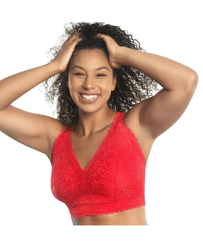 Adriana PARFAIT Women's Lace Bralette Bra, Red