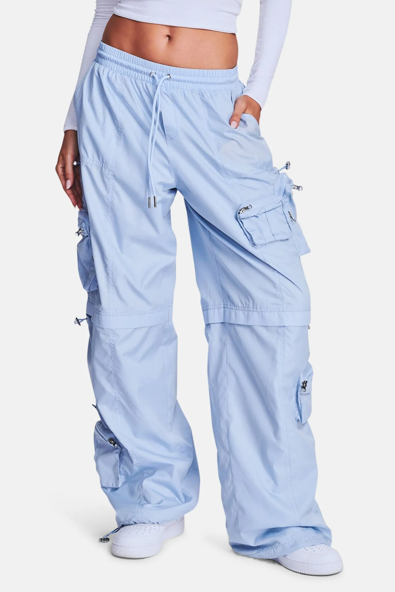 Alba Ruched Cargo Pant Light Blue