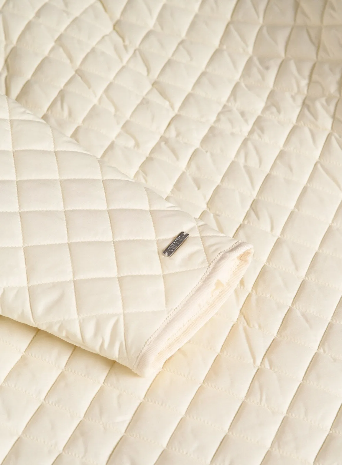 Almond White Oversized Quilted Jacket