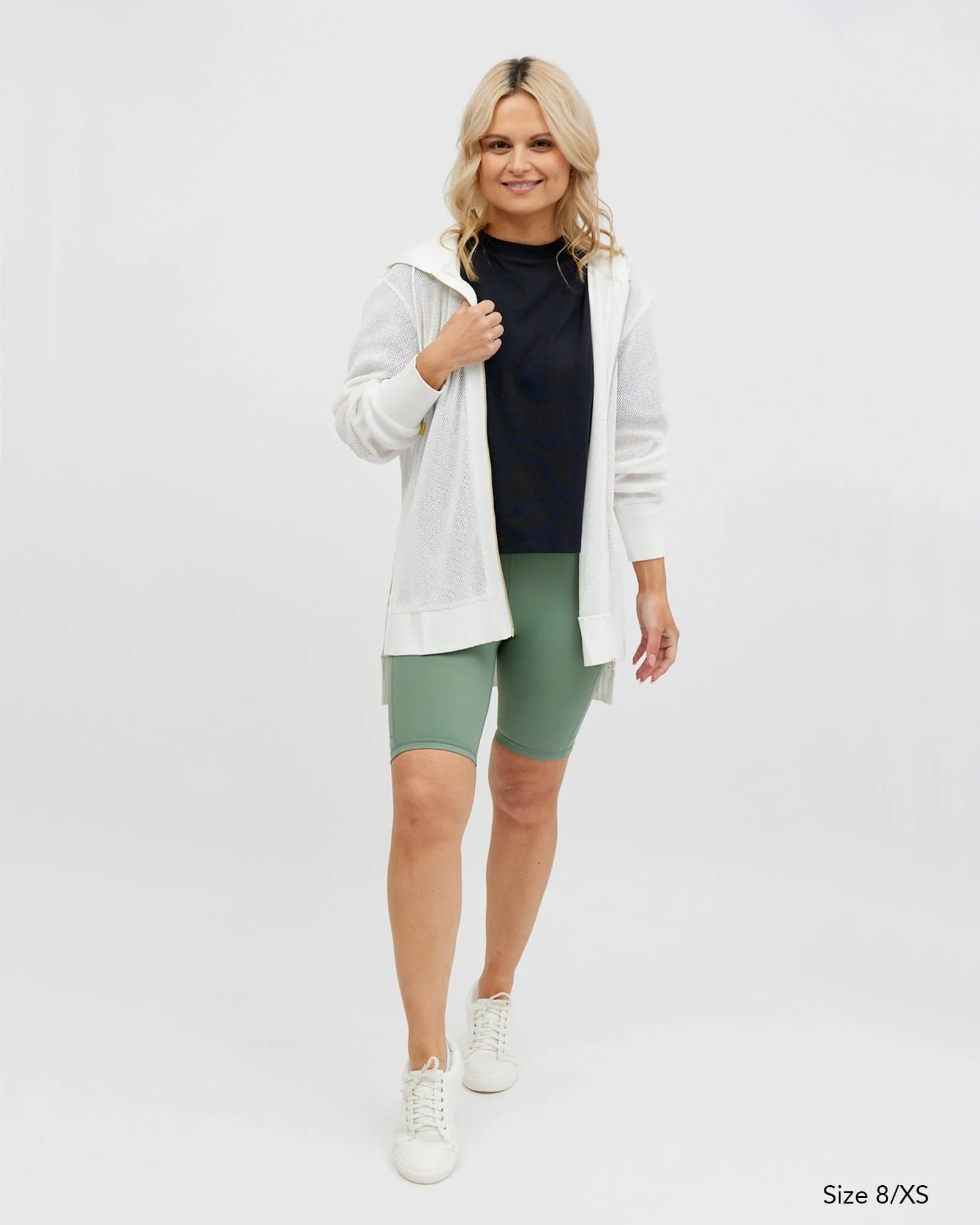 Alora Long Mesh Jacket - White