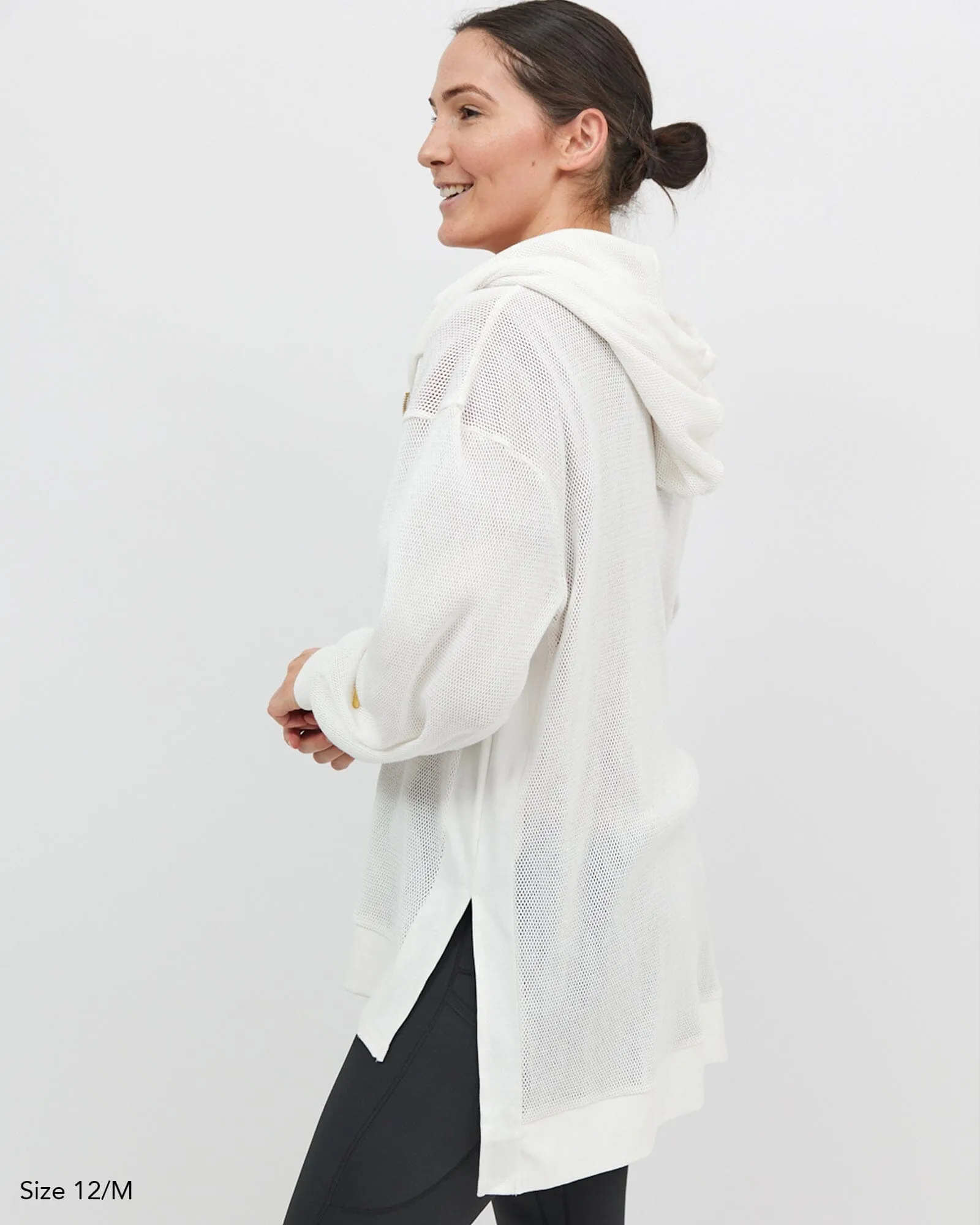 Alora Long Mesh Jacket - White