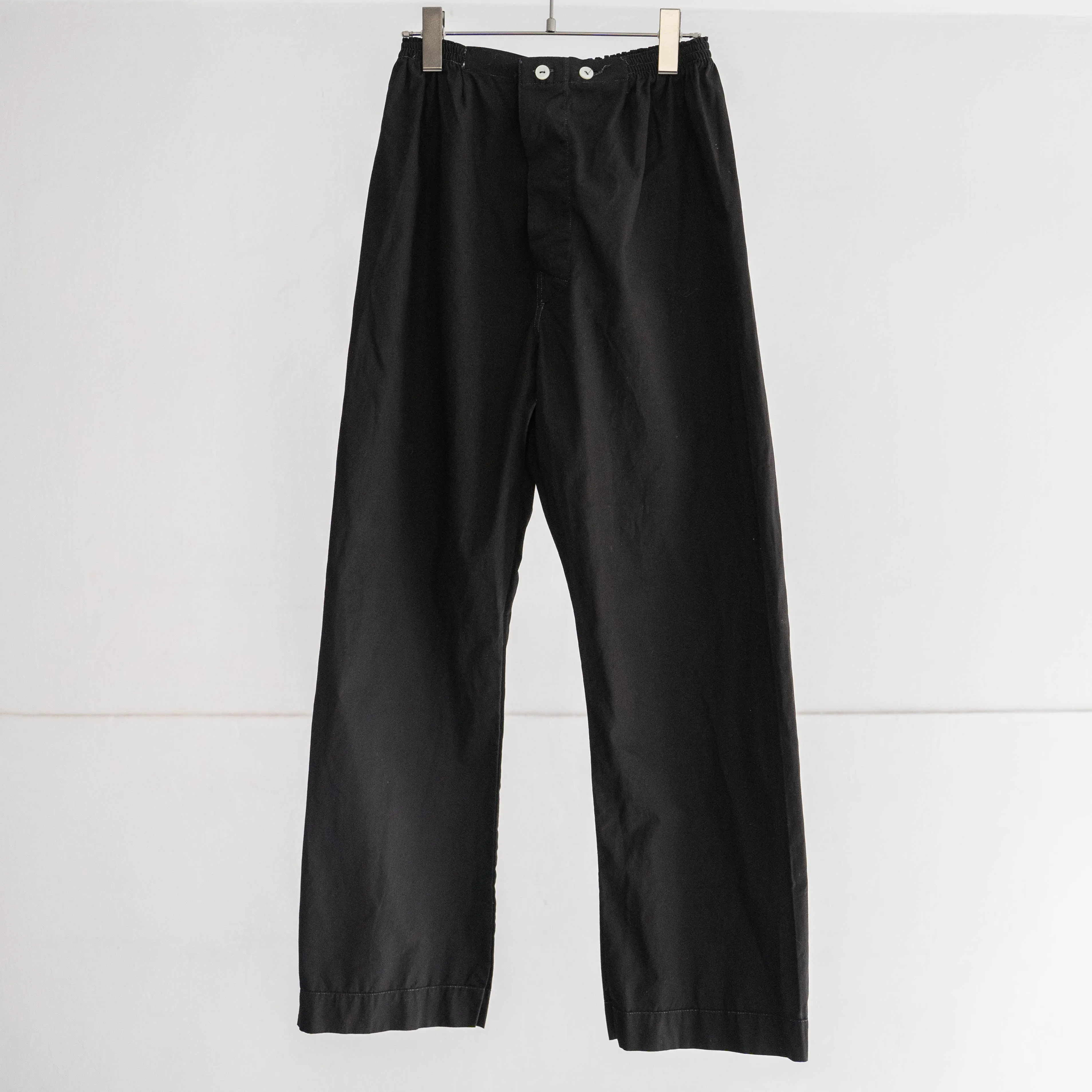 around 1980s Italian military sleeping easy pants ’black dyed’ -dead stock-