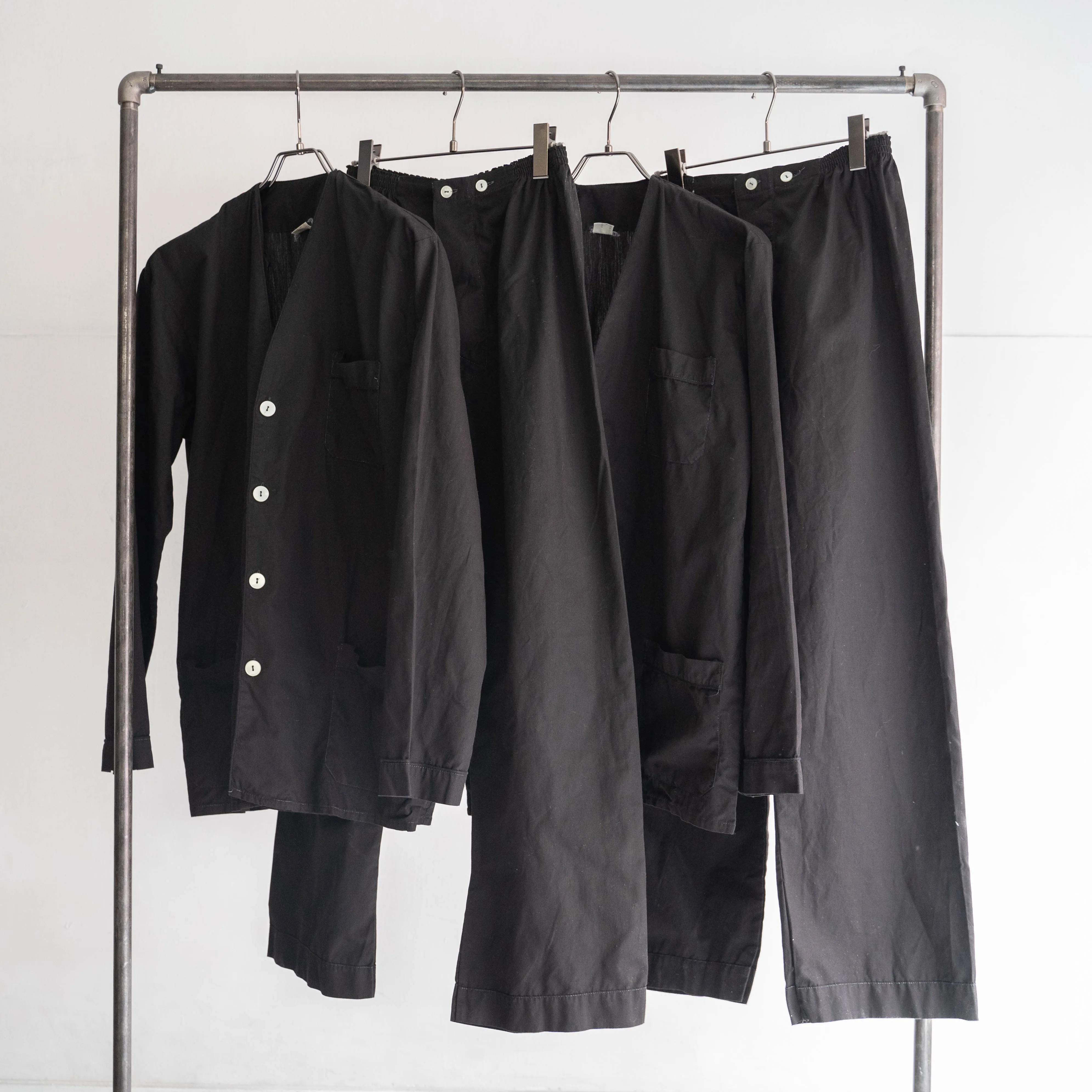 around 1980s Italian military sleeping easy pants ’black dyed’ -dead stock-