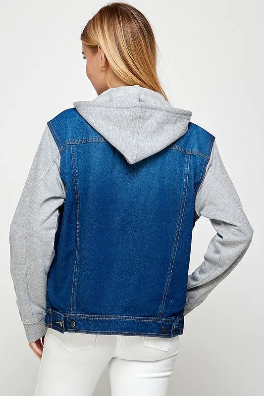 Bonfire Feels Denim Jacket with Fleece Hoodie