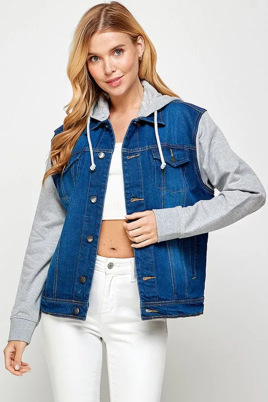 Bonfire Feels Denim Jacket with Fleece Hoodie