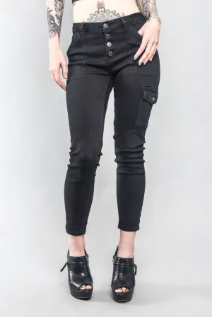 Buttoned Skinny Cargo Pants