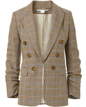 Camel and Steel Blue Plaid Beacon Dickey Jacket