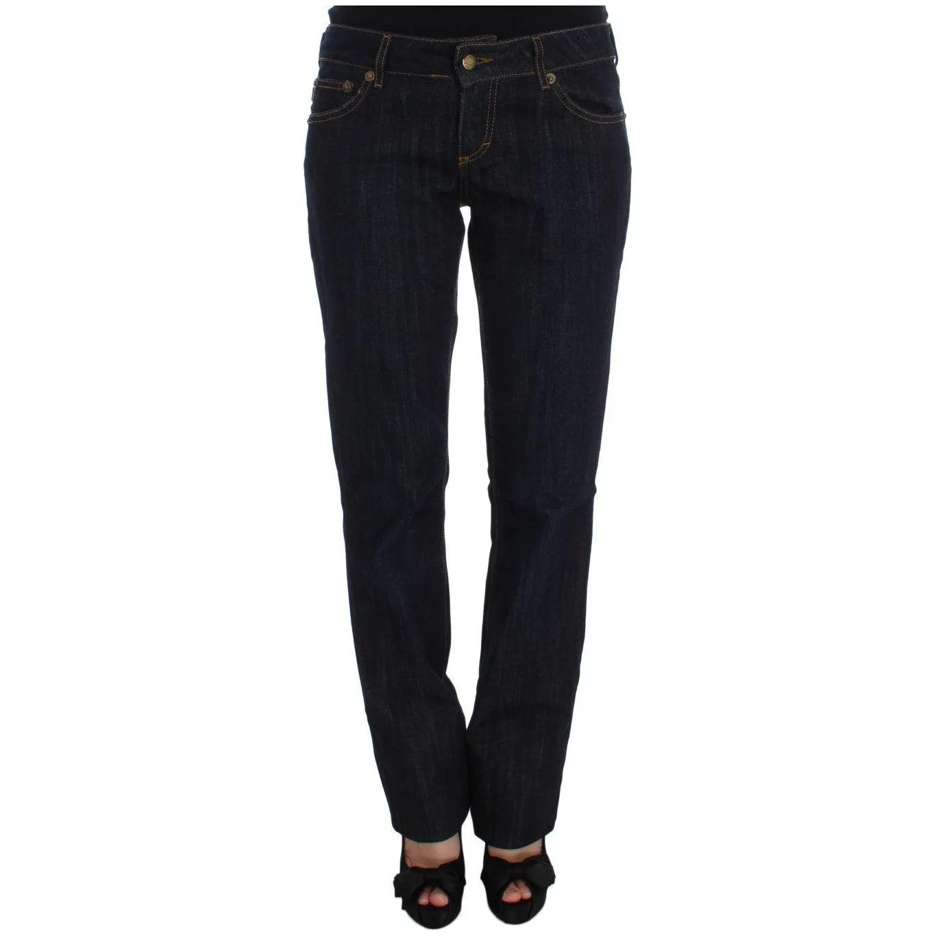 Cavalli Chic Blue Straight Fit Designer Jeans