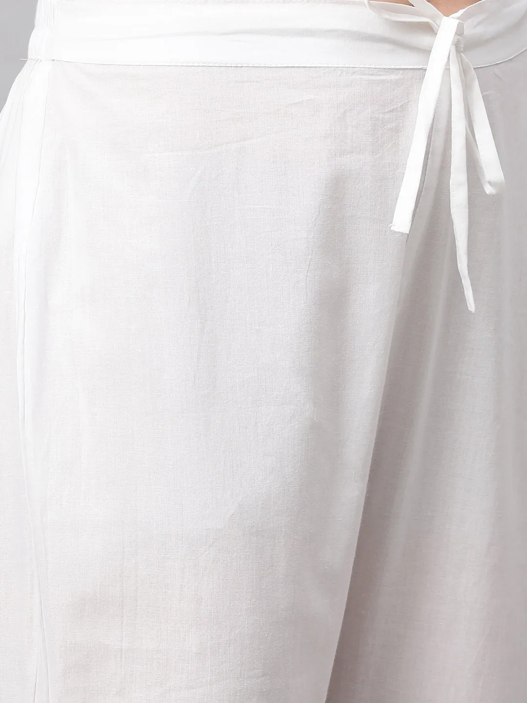 Chikankari Kurta with Pant and Rogan Dupatta - White