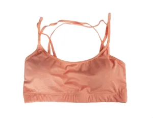 Coral Criss-Cross Back Sports Bra