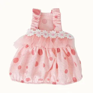 Daisy Laced Polka Dot Pet Dress