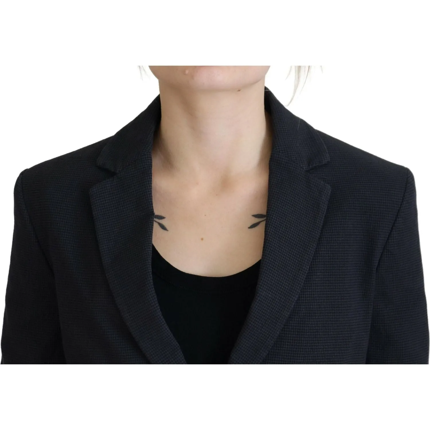 Dsquared² Black Cotton Cropped Button Blazer Jacket