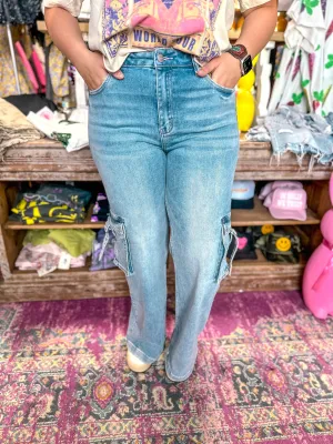 Electric Cargo Wide Leg Jeans