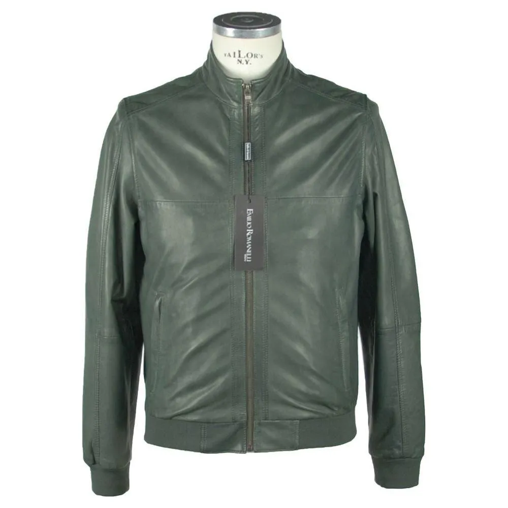 Emilio Romanelli Emerald Elegance Leather Jacket