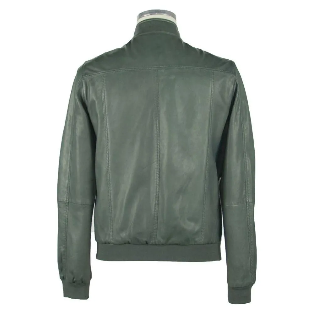 Emilio Romanelli Emerald Elegance Leather Jacket