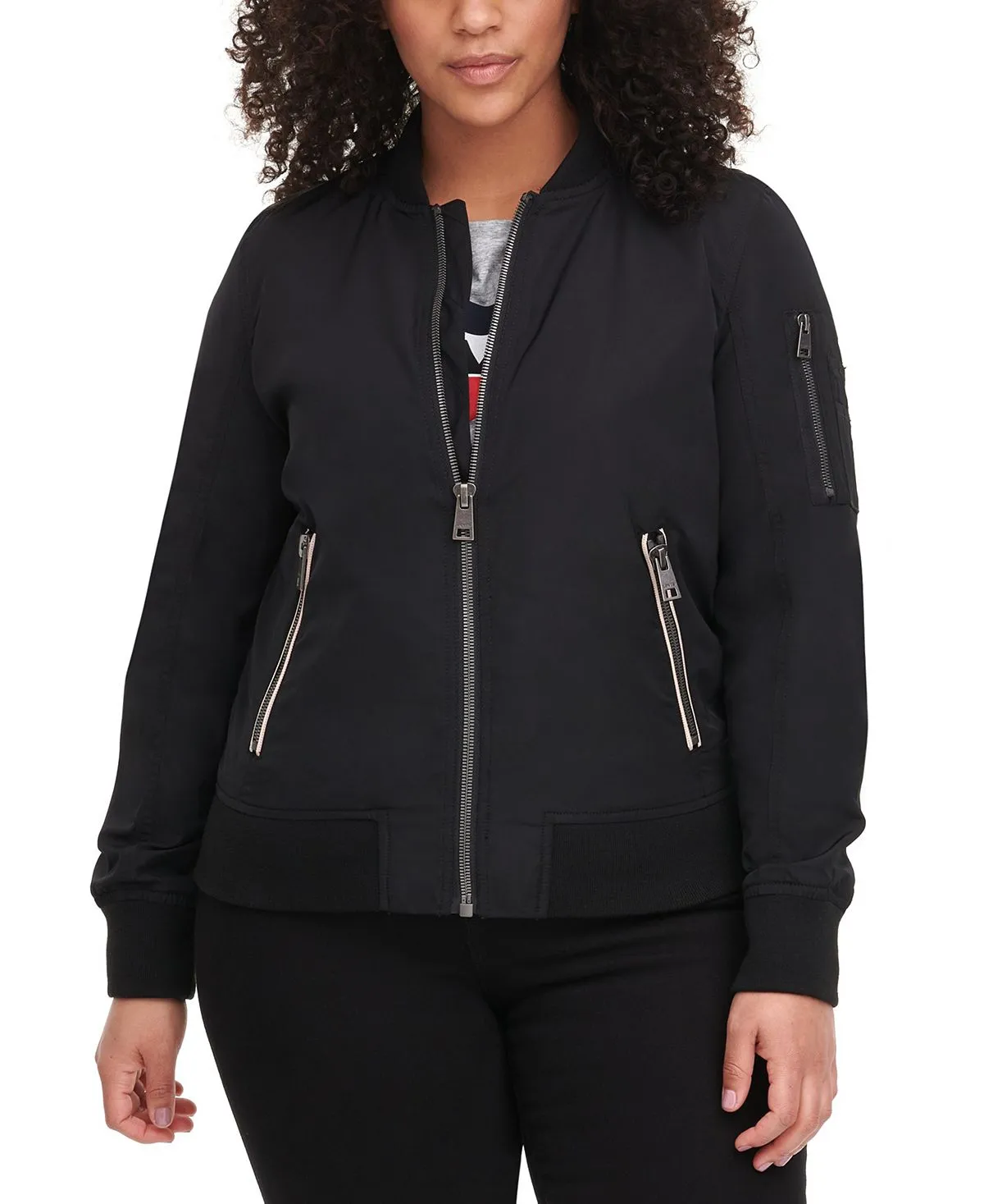 Fashionable bomber jacket Melanie large sizes Levi's, black