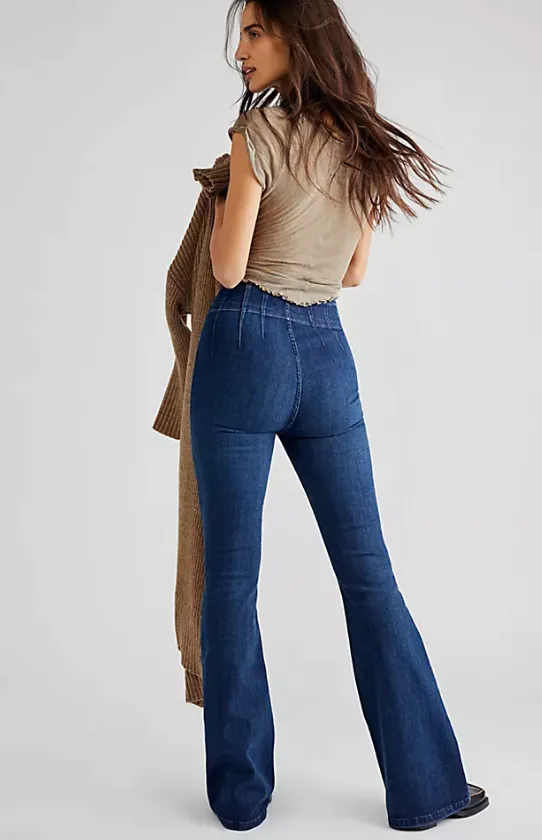 Free People Jayde Flare Jeans - Night Sky