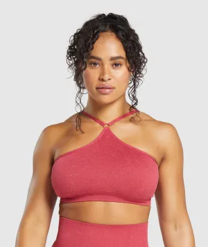 Gymshark Adapt Fleck Seamless Halterneck Bralette- Vintage Pink/Classic Pink