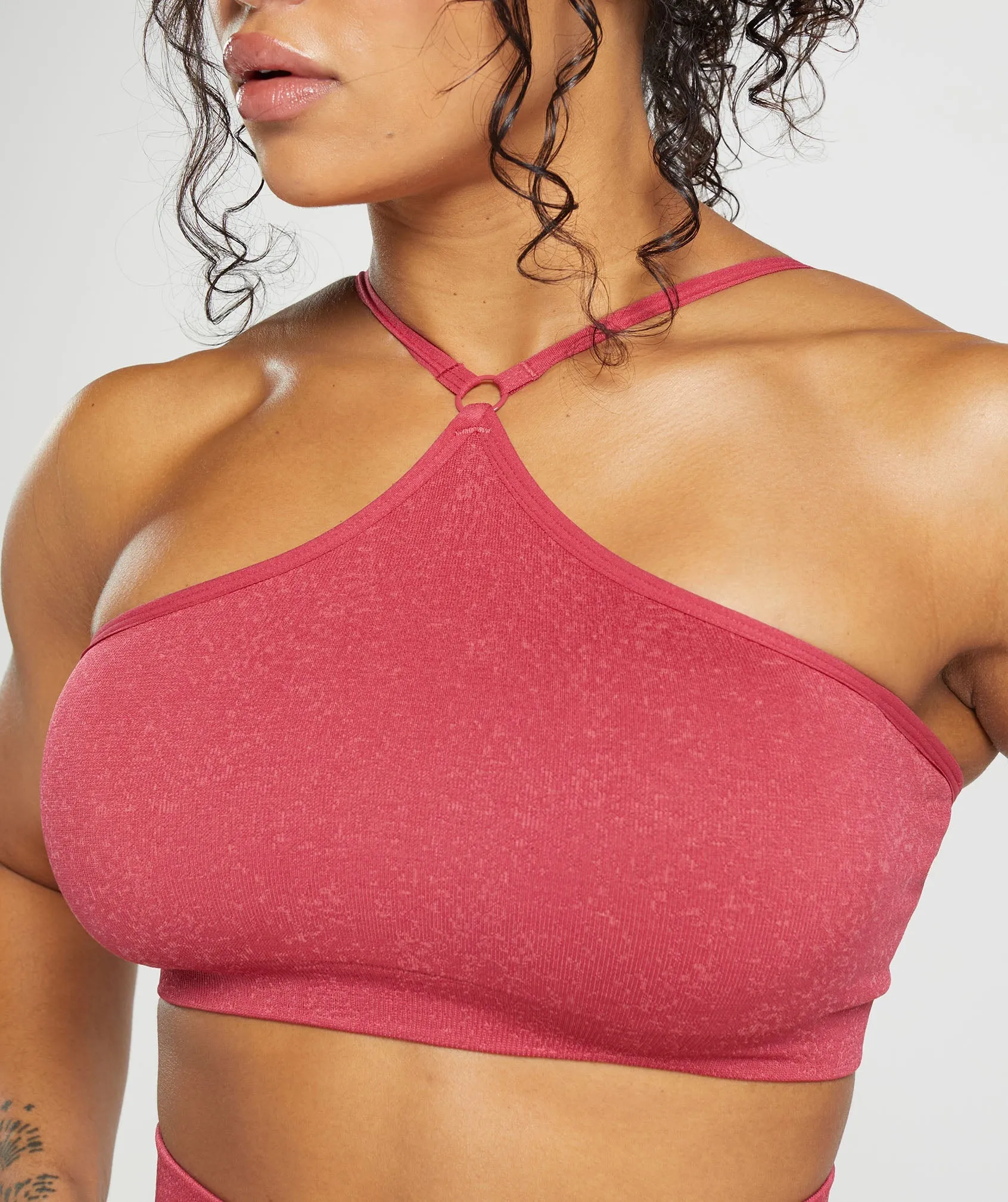 Gymshark Adapt Fleck Seamless Halterneck Bralette- Vintage Pink/Classic Pink