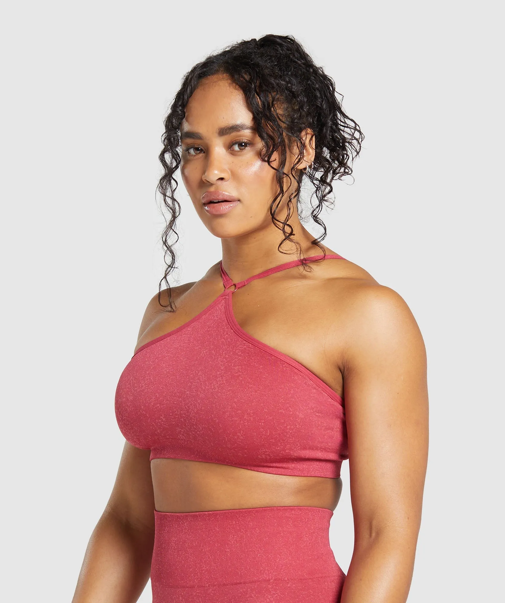 Gymshark Adapt Fleck Seamless Halterneck Bralette- Vintage Pink/Classic Pink