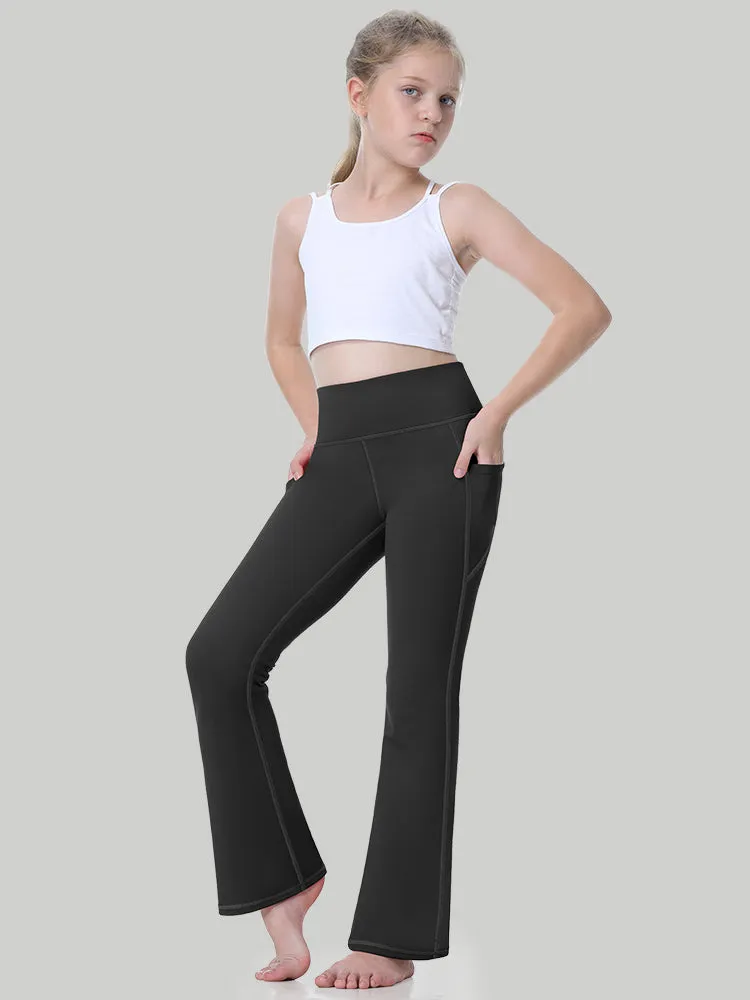 IUGA Girls' High Waist Flared Yoga Pants With Pocket