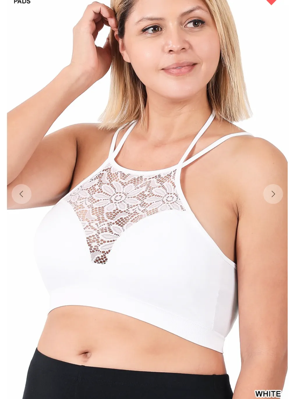 Lace Bralette With Double Strap  1X to 3X