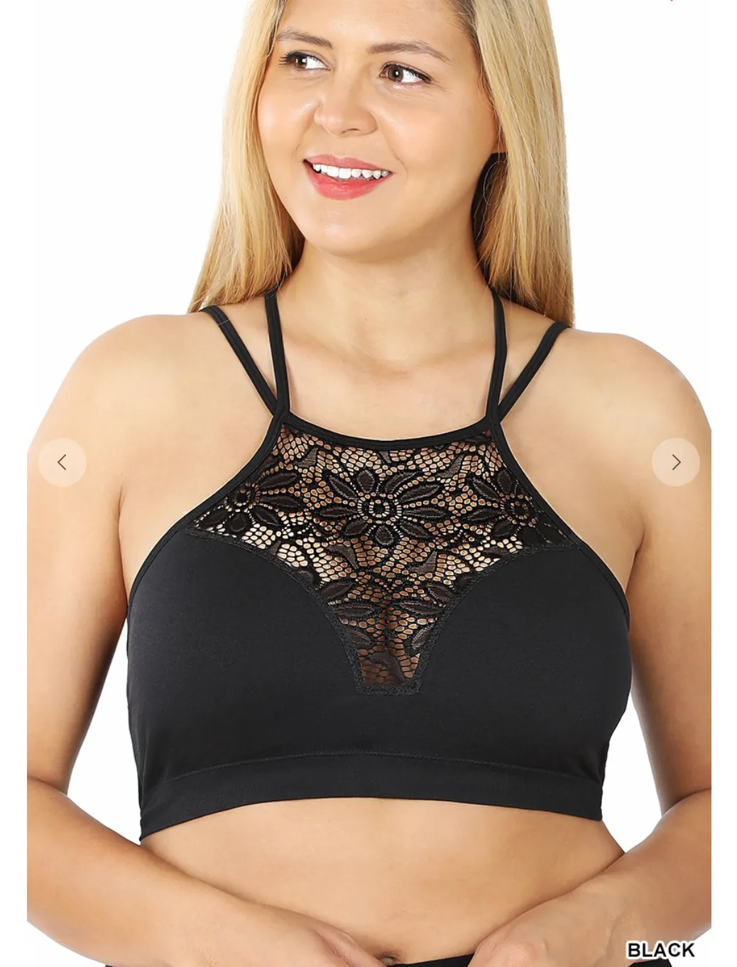 Lace Bralette With Double Strap  1X to 3X