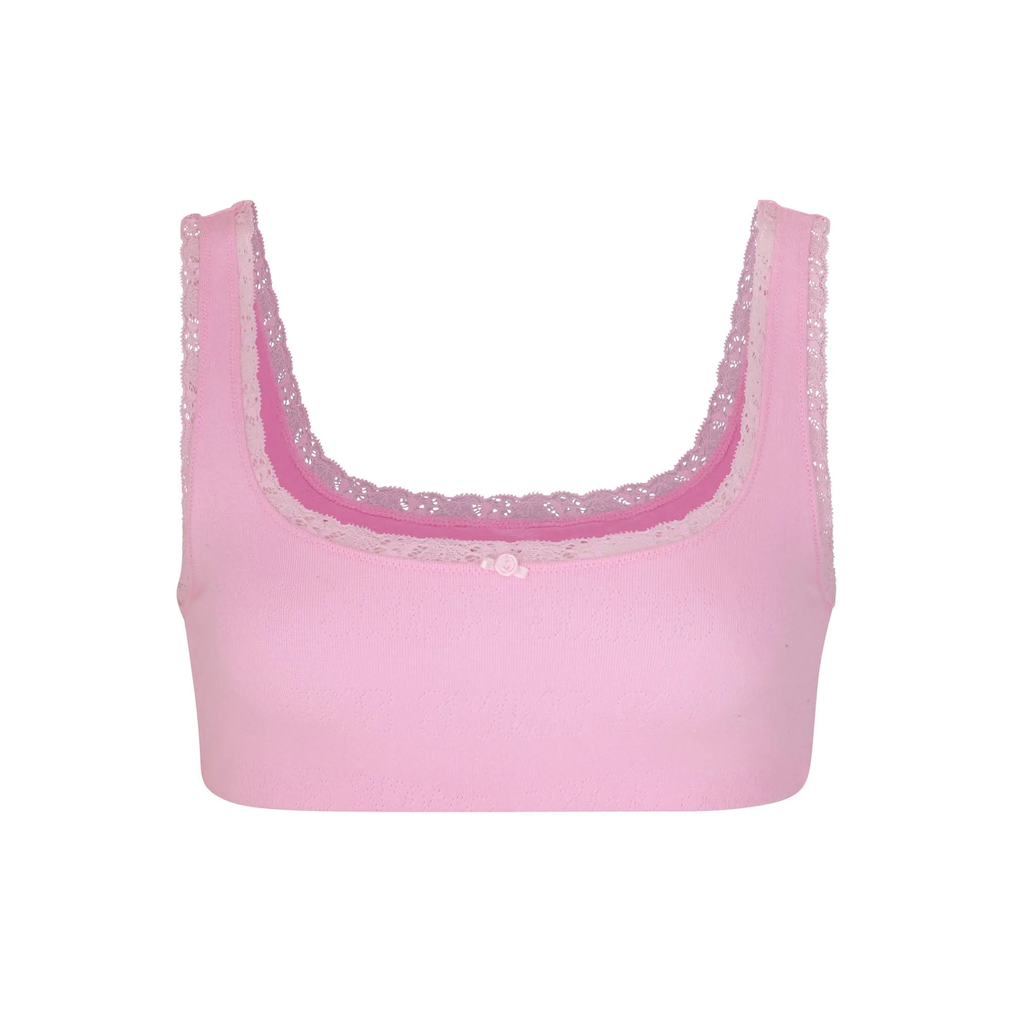 LACE POINTELLE SCOOP NECK BRALETTE | BUBBLE GUM