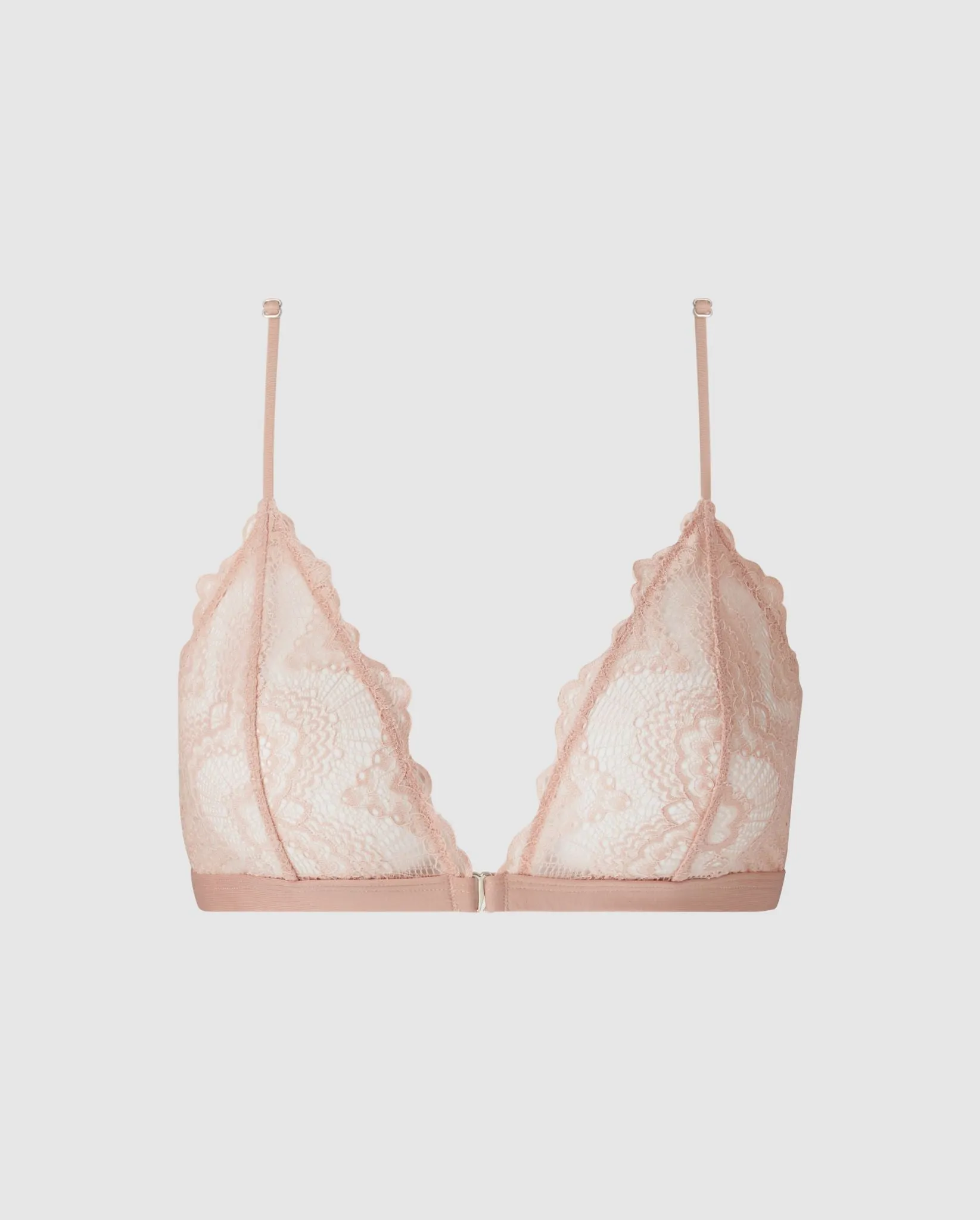 Lace Racerback Triangle Bralette Nude