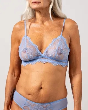 Lace Triangle Bralette Light Blue