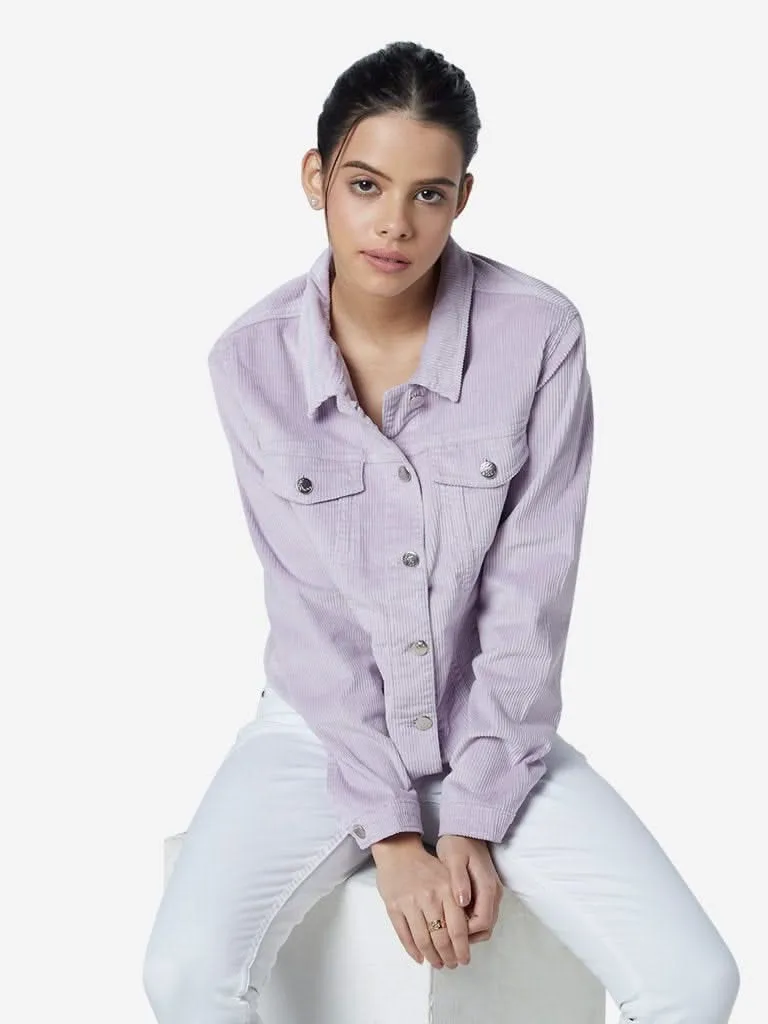 LOV Lilac Ribbed Shaina Jacket