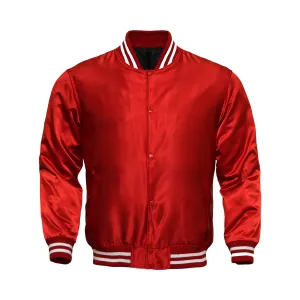 Mens Satin Jacket Red