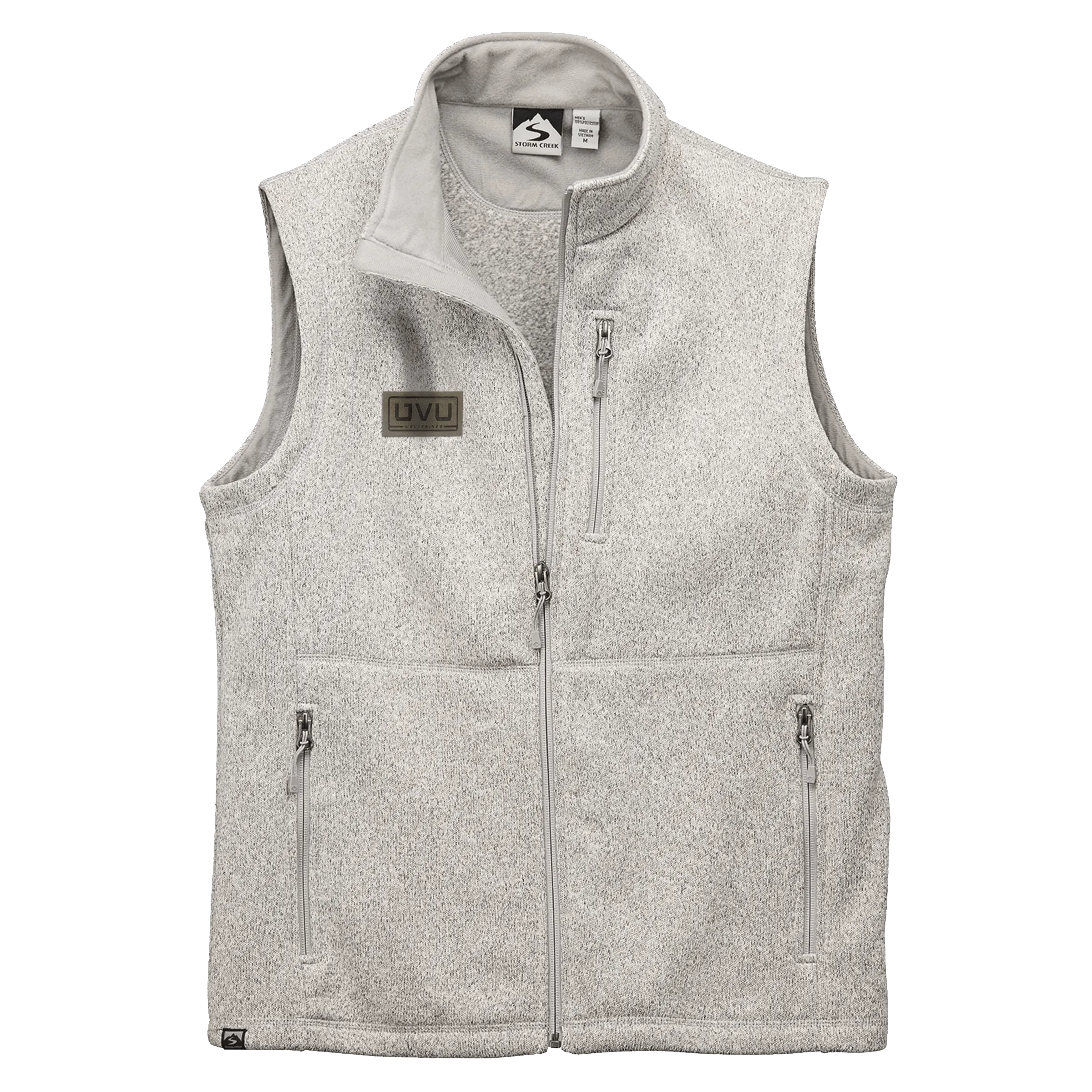 MEN’S STORM CREEK SWEATERFLEECE VEST- Pleather Mono Patch