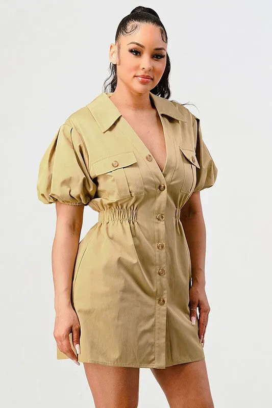 Safari Babe- Neutral Mini Fashion Dress