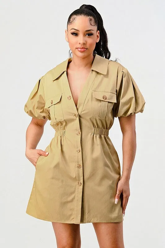 Safari Babe- Neutral Mini Fashion Dress