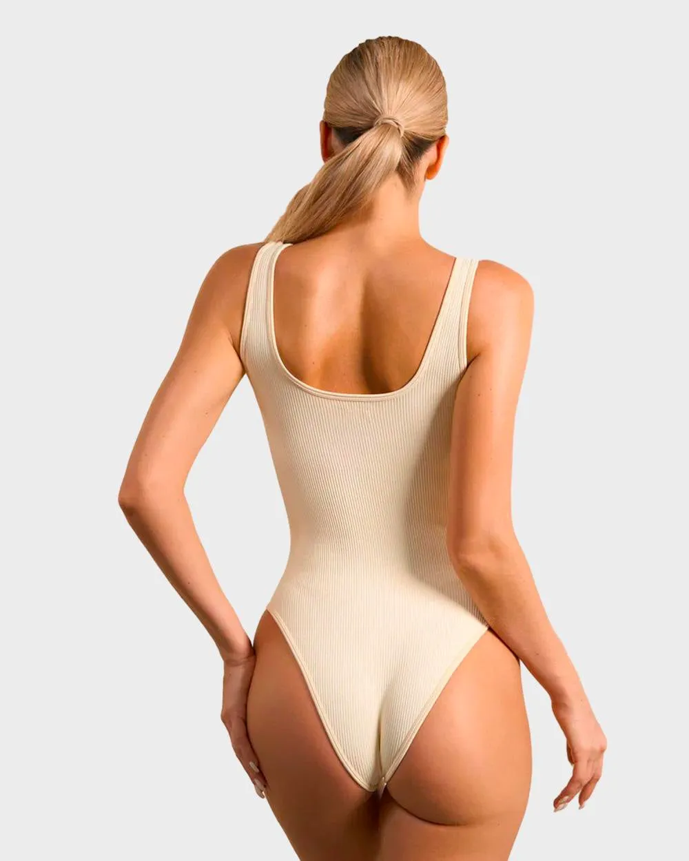 SheCurve® Wide Strap Backless Thong Bodysuit