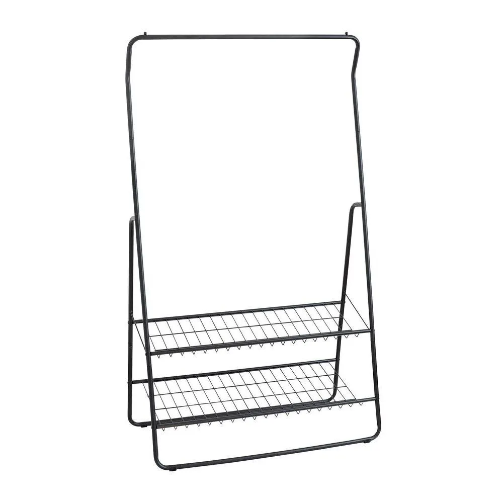 Shiva Deluxe 2 Shelf Clothes Rack Matte Black