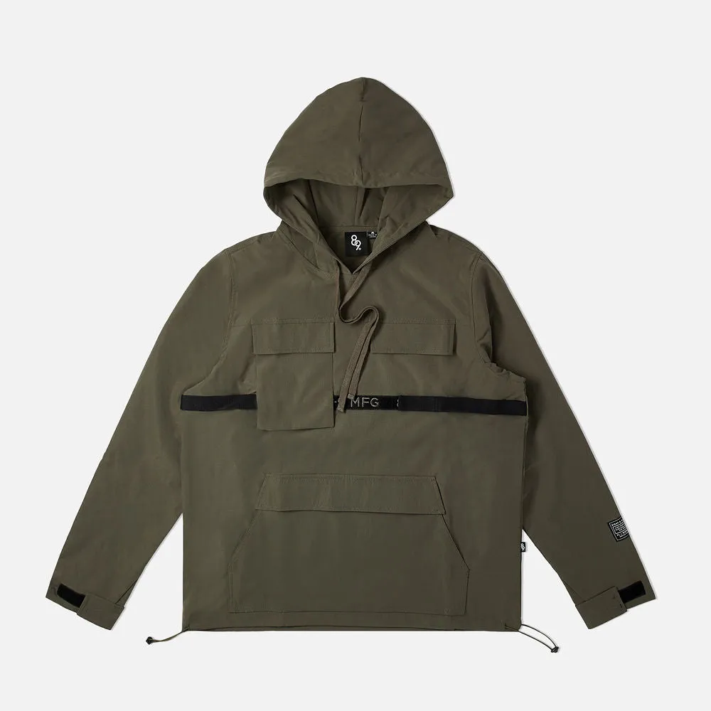 Strapped Up Rip Stop Utility Anorak Jacket Olive