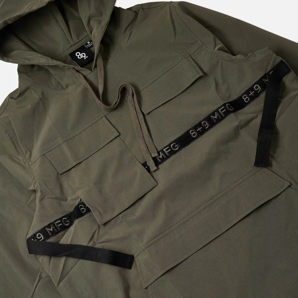 Strapped Up Rip Stop Utility Anorak Jacket Olive