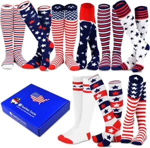 TeeHee Socks Women's Americana Knee High - 9-Pack Gift Box (12144)