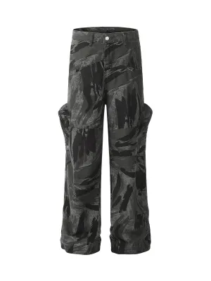 Thesupermade Multi-Pocket Camo Cargo Pants