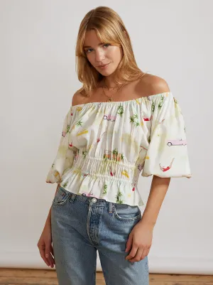 Tina Palm Springs Print Top