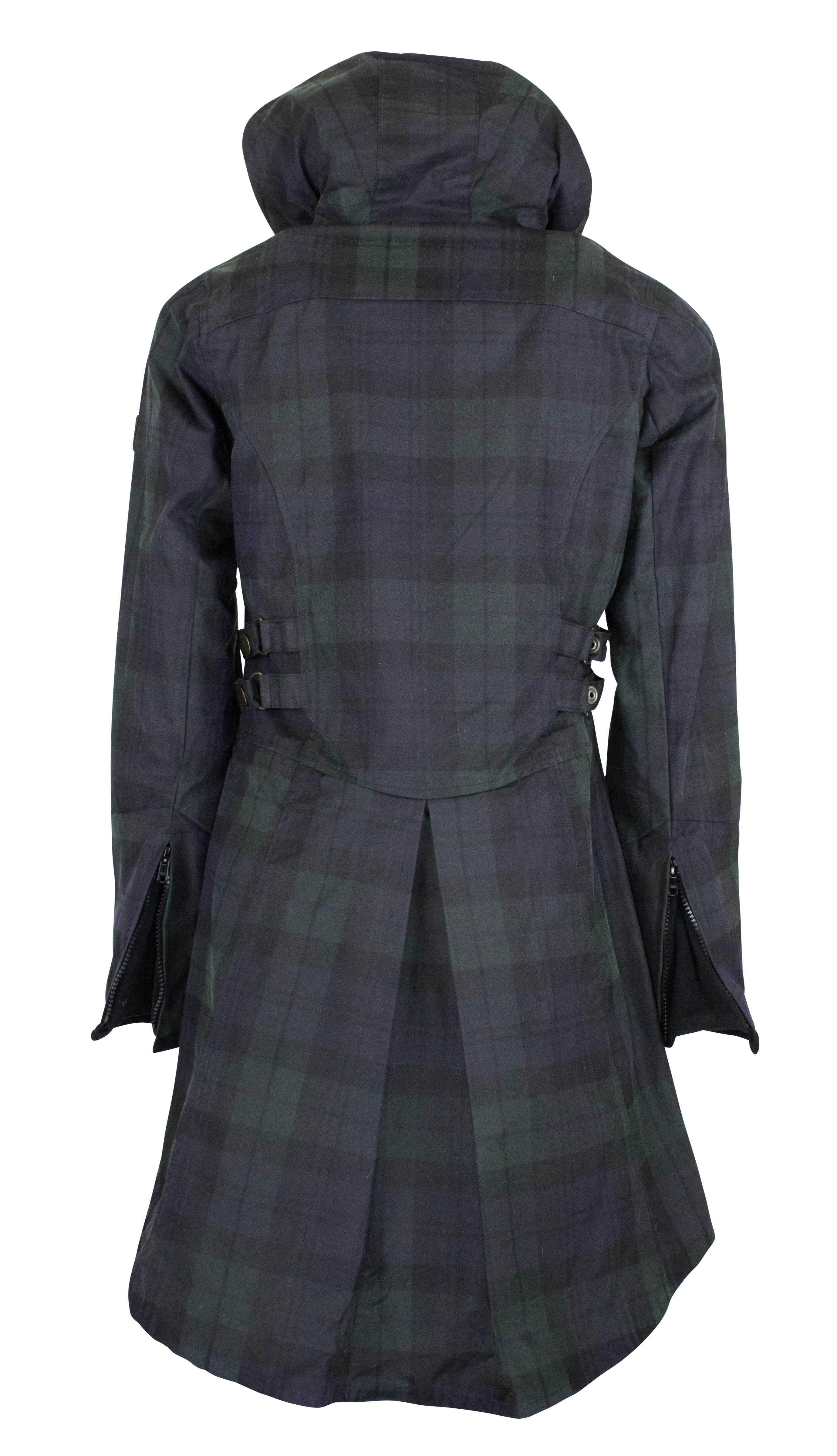 W315 - Women's Wax Tartan Hooded Katrina - BLACKWATCH