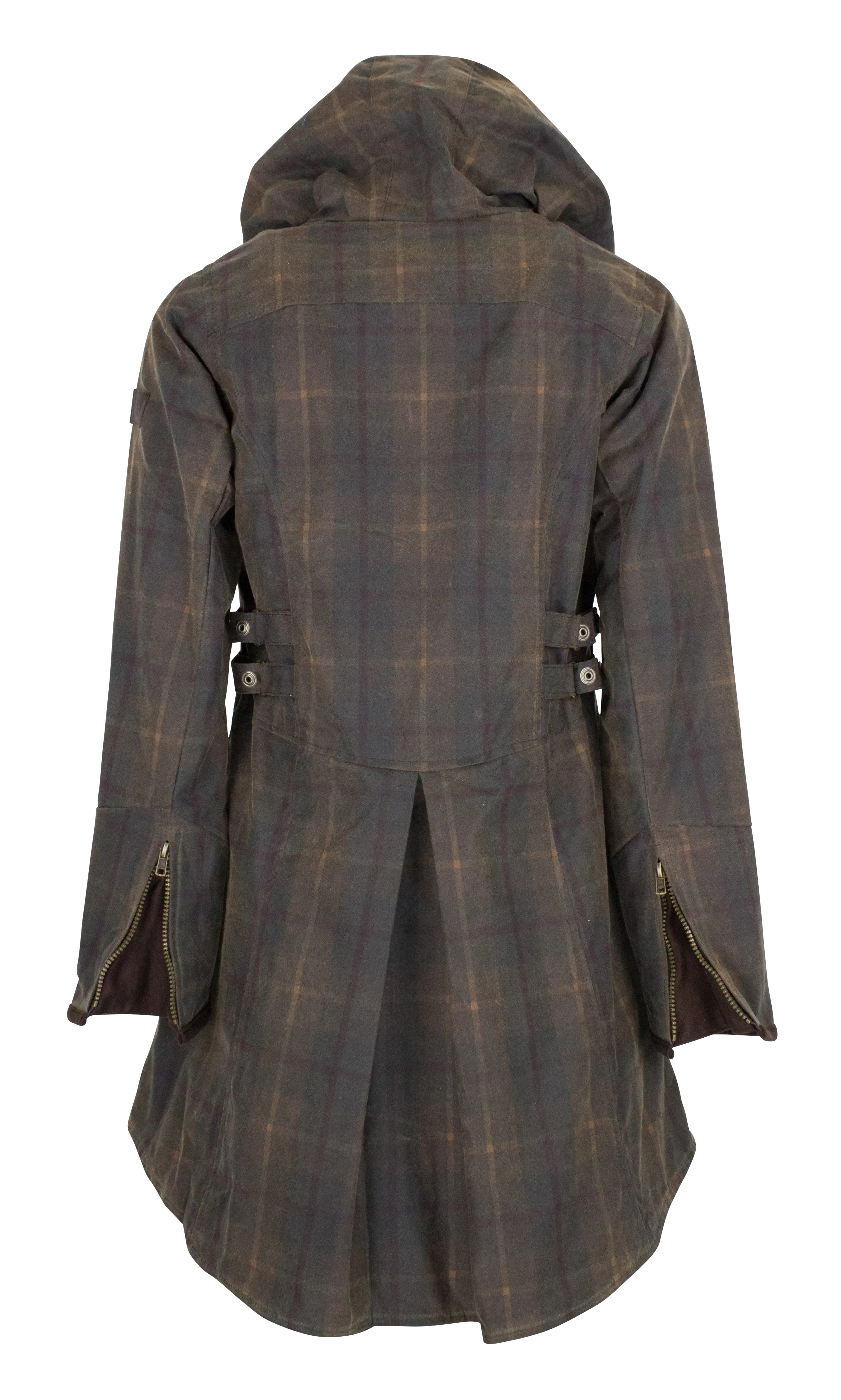 W315 - Women's Wax Tartan Hooded Katrina - HONEY